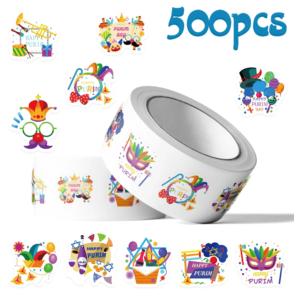 500pcs Cartoon Graffiti Purim Roll Stickers Decals For Phone Laptop Notebook Skateboard Guitar DIY Aesthetic Waterproof Stickers