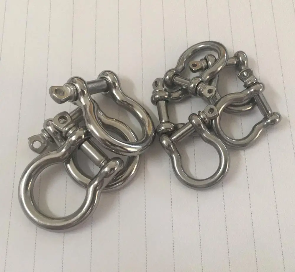 10pcs/Lot Stainless steel U-Bolts Cable Buckle M4/M5/M6/M8 Type U Sling Rope Bow Shackle Cufflinks Screw