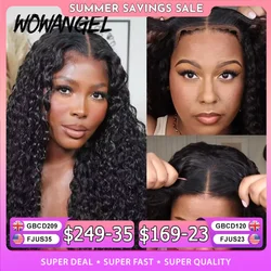 7x7 6x6 5x5 Glueless HD Lace Closure Wig Water Wave Wig Melt Skin Pre Plucked Curly Human Hair Wigs Ready to Wear Wigs For Woman