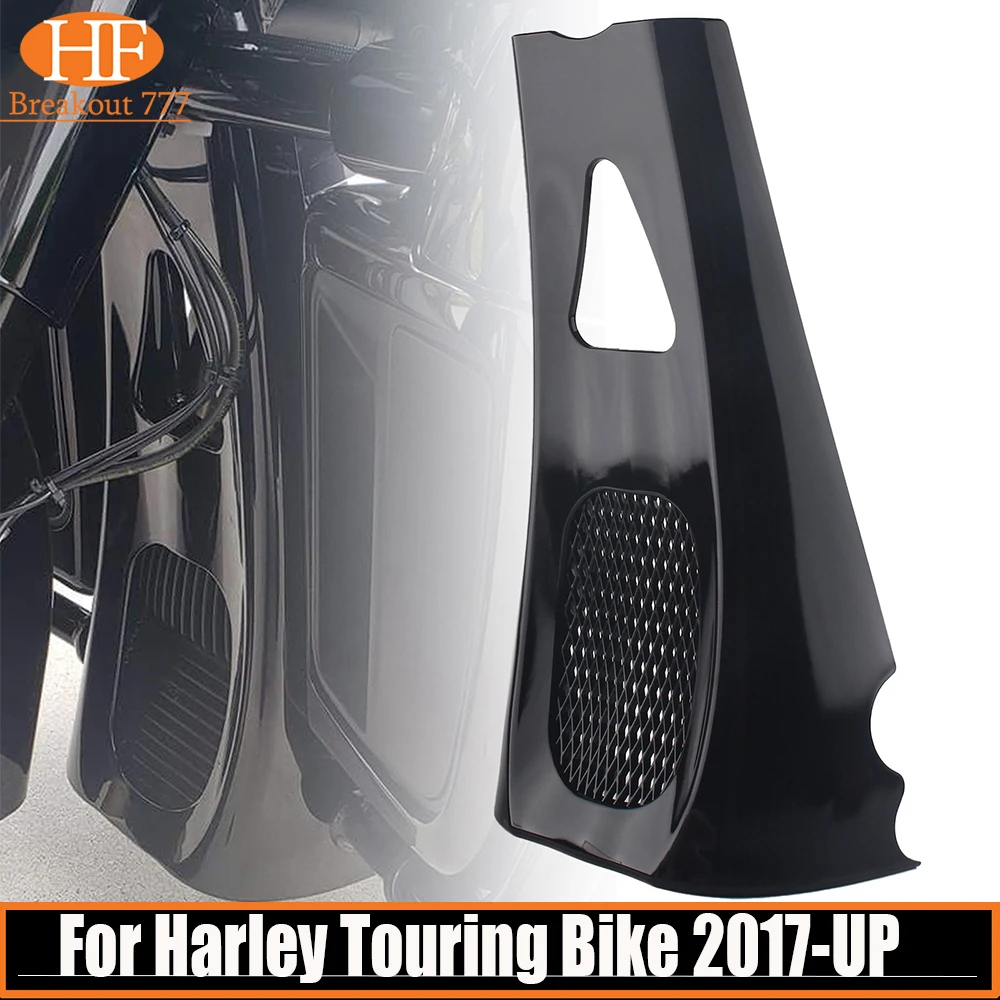 

Motorcycle Accessories Chin Spoiler Scoop Stretched Cover Glossy Black ABS Plastic For Harley Touring Bike 2017-UP M8