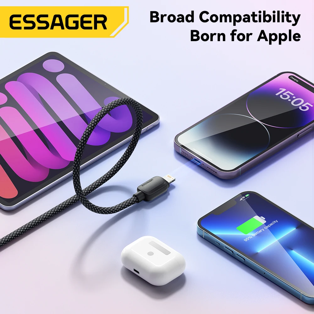Essager USB típusa C Vezeték számára IPhone 14 13th 12 11 Menő Minden XS Palládium 20W gyorsan töltő USB C hogy Villámgyors 29W vezeték Telefonzsinór számára ipad macbook