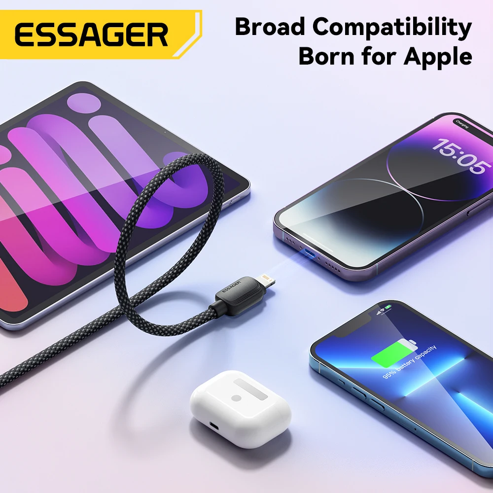 Essager USB Type C Cable For iPhone 14 13 12 11 Pro Max XS PD 20W Fast Charger USB C To Lightning 29W Wire Cord For iPad Macbook