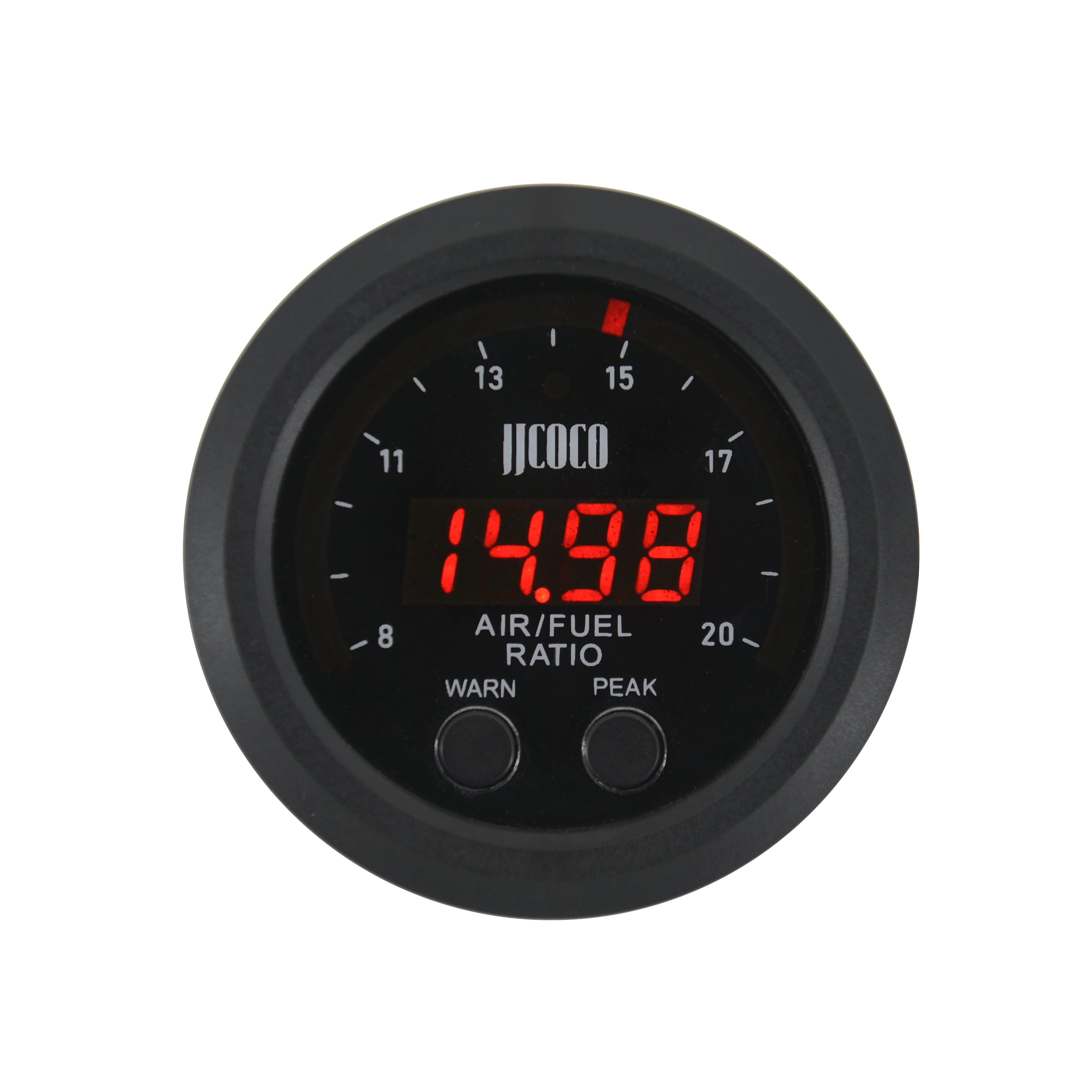 12V 52MM S-Serie Air Fuel Ratio Meter Ultra-Thin Round LED Digital Display with Wideband O2 Oxygen Sensor