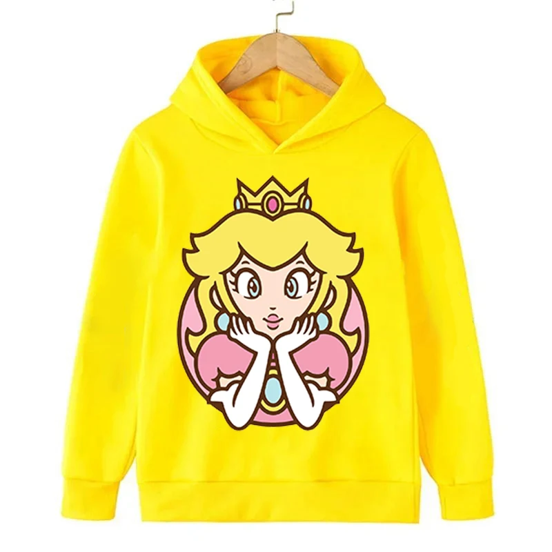 Prinzessin Pfirsich Cosplay Hoodie Kinder Kostüm Spiel Film Bruder Cosplay Fantasy Kostüm lässig Pullover Halloween Party Kosten