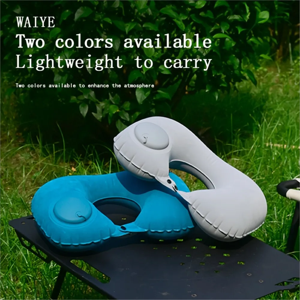 Outdoor Portable Foldable Inflatable U-Shaped Pillow, Tpu Pressure-Inflatable Pillow - Suitable For Use In Various Locations