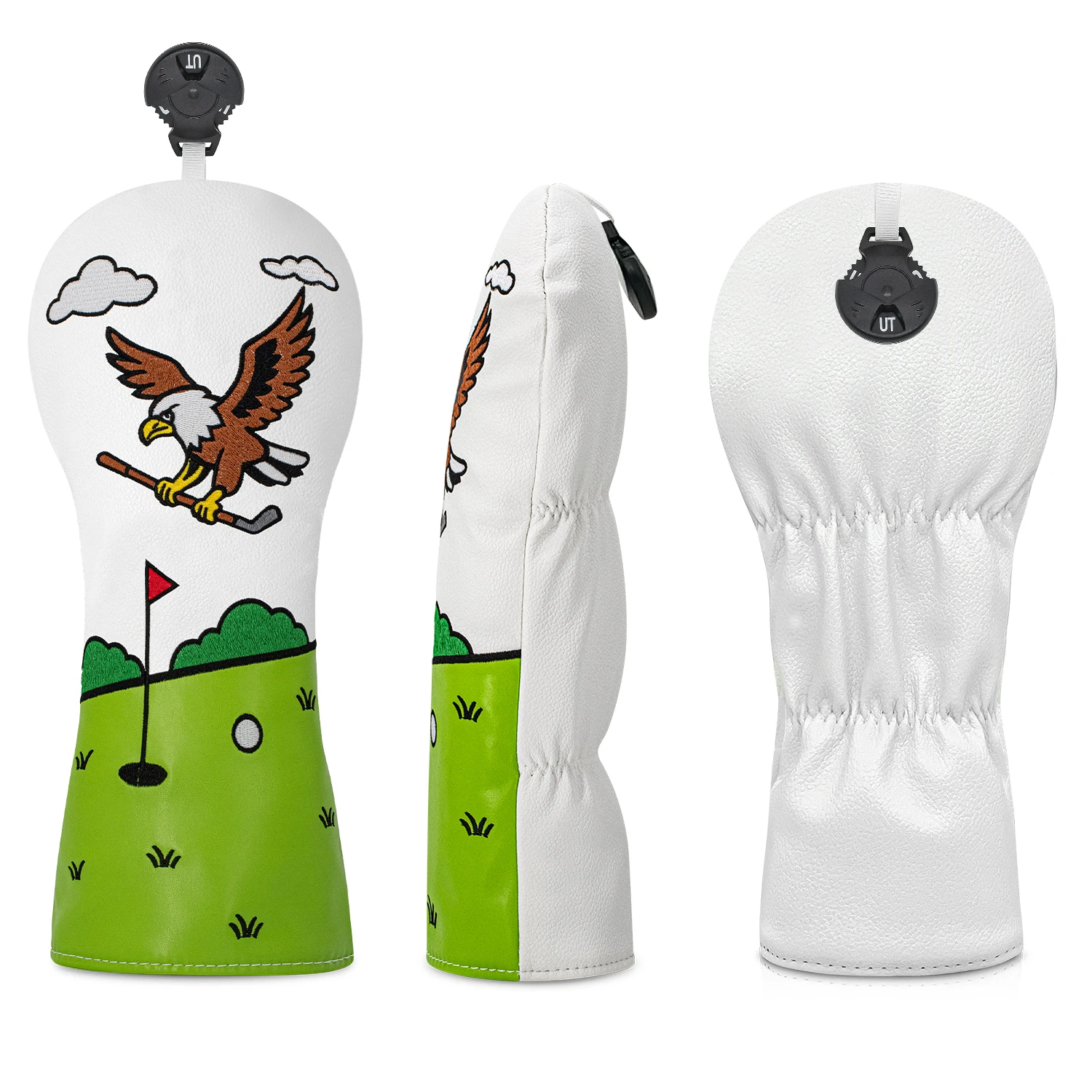 Golfschlägerhülle mit Adlermuster, stilvolle und langlebige Kopfbedeckung, Golfzubehör, Wolkengras-Design, Schlägerschutzhülle