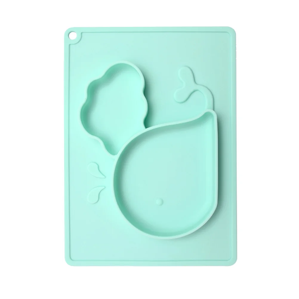 

Non slip Plate Cartoon Whale Kids Dining Tray Dividers Baby Tableware Child Safe Baby Tableware Silicone Easy Clean