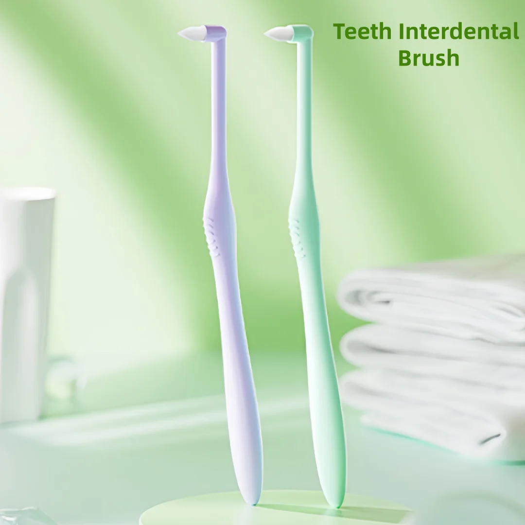 3pcs Teeth Orthodontic Interdental Brush Single Bundle Soft Bristle L Shaped Pointed Head Adult Braces Groove Cleaning Oral Care