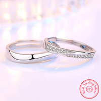 Real 925 Stelring Silver New Men's Couple Jewelry Mobius Strip Crystal Zircon Ring For Women XY0391