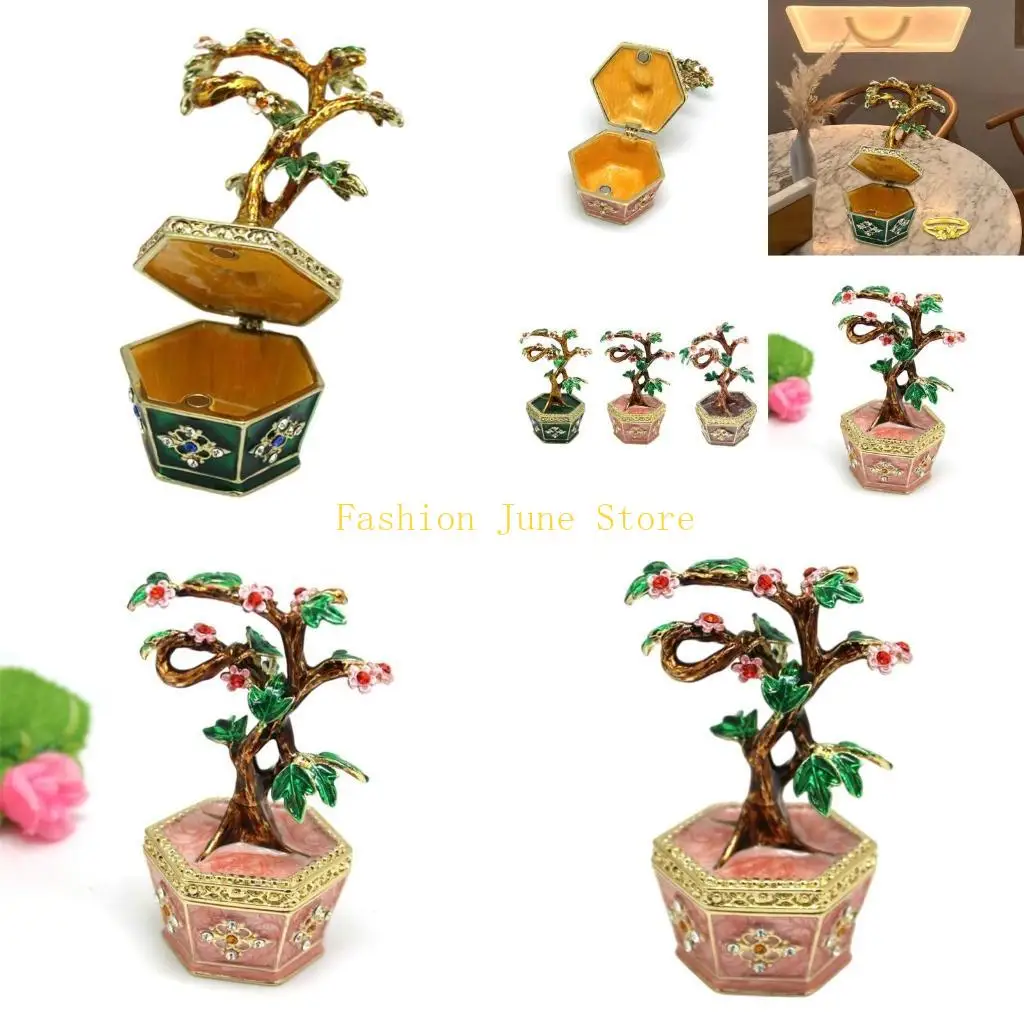 N5KA Metal Desktop Decoration Decorative Money Tree Storage Box for Trinkets and Accessories Home Organization Supplies