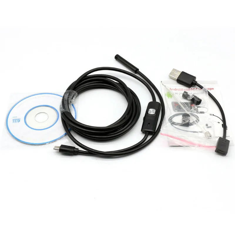 Endoscopio impermeable con cámara USB para Android, boroscopio de inspección con cámara HD de 5,5mm, 2M, 3,5 M, 5M, tubo de serpiente