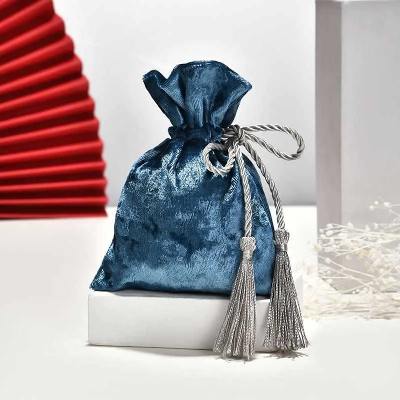 Fleece Sweet Bag Wedding Sweet Box Wedding Candy Storage Drawstring Creative Chinese-style Candy Bag