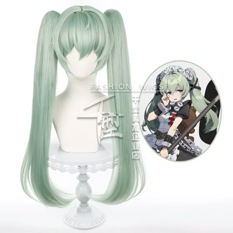 Game Zenless Zone Zero Corin Wickes Cosplay Wig Corin Cosplay Matcha Green Twin Tail Hair 56cm Halloween Carnival Prop Role Play