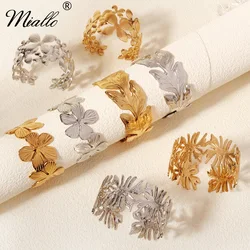 Miallo Fashion Classic Bump Pattern Bracelet For Women Luxury Gold Color Cuff Bracelet Stainless Steel Hand Ornament As Gifts