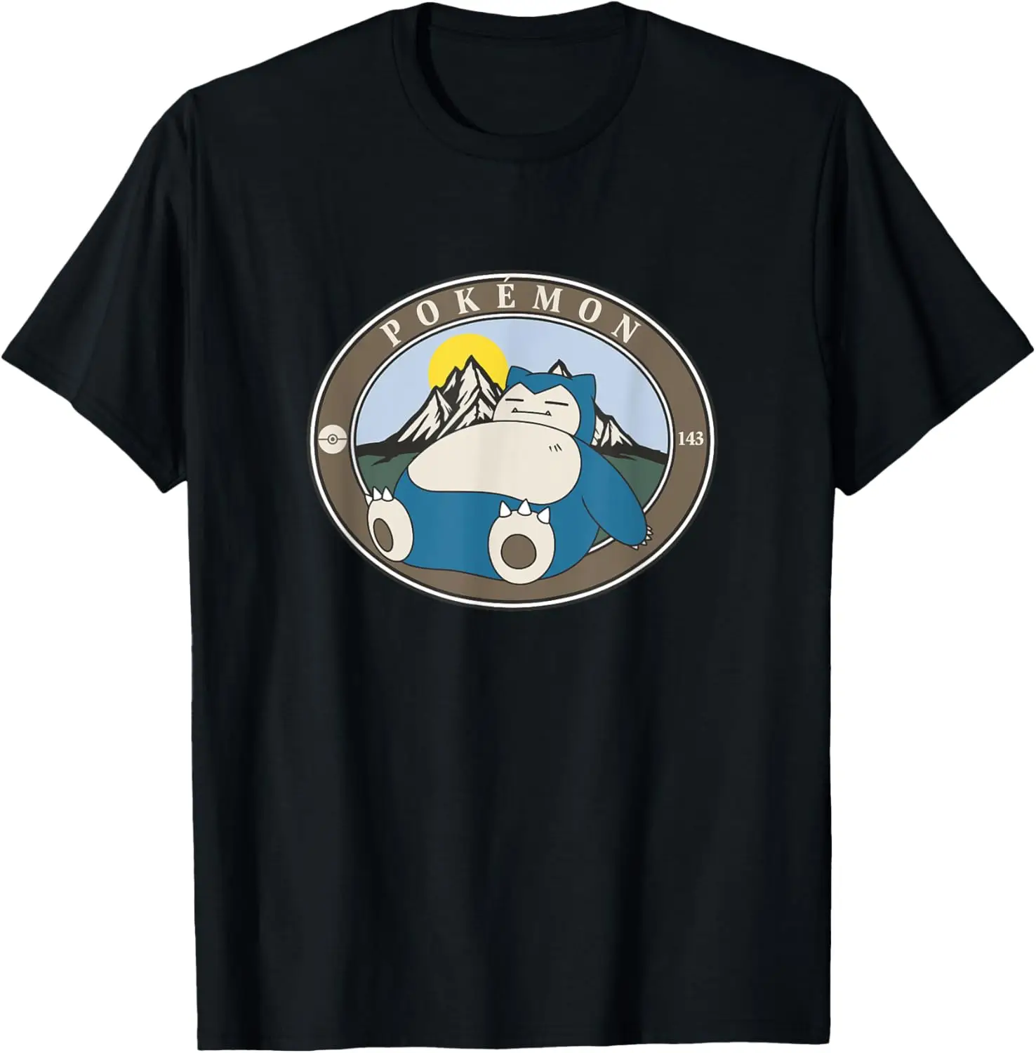 

MINISO X Pokémon 143 Snorlax Sleepy Outdoor Adventures Park Badge T-Shirt