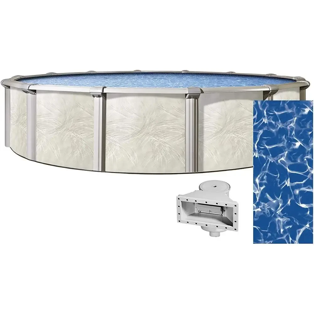 24-Foot Above Ground Pool | 52-Inch Height | Overlap Liner & Widemouth Skimmer | Steel-Walled with Resin Protection