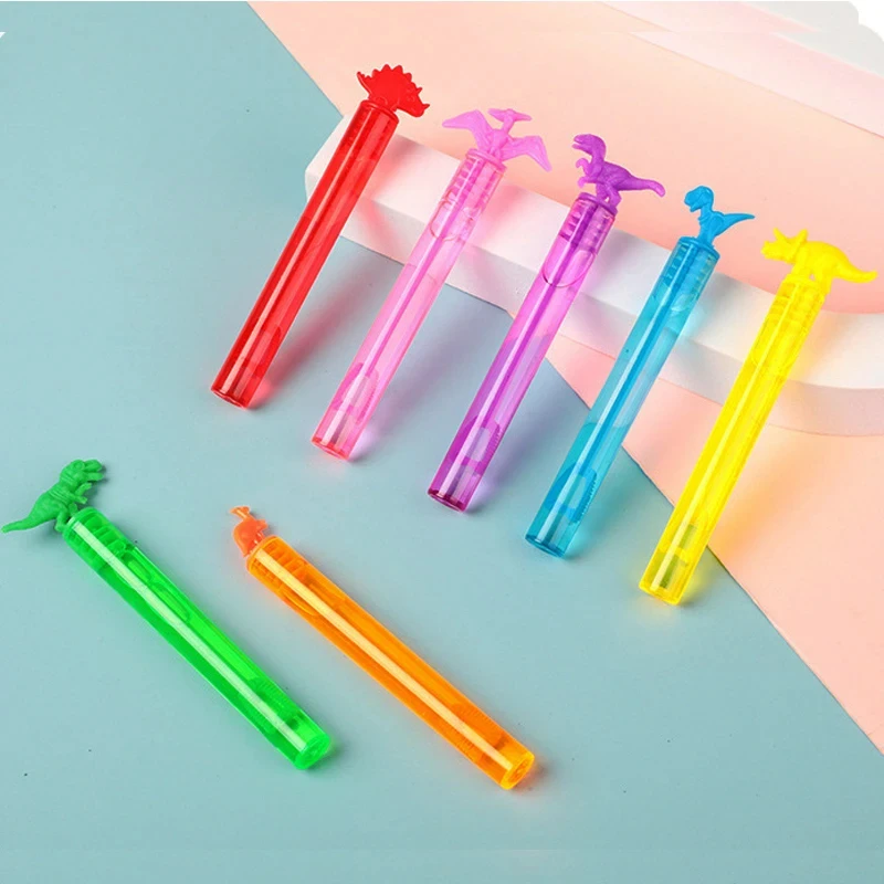 12/24PCS Colorful Dinosaur Bubble Tube Soap Bubble Empty Bottle Toys for Kids Birthday Party Favors Guest Gifts Goodie Fillers