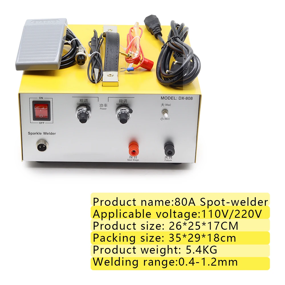 1pc DX-808 Pulse Spot Welder Gold Silver Platinum etc. Jewelry Welding Machine+Handheld Pulse spot welding handles