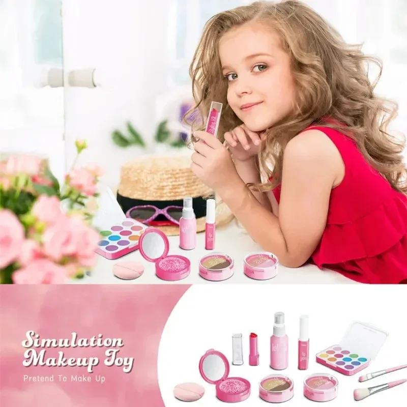 Make-up schoonheidsset voor kinderen Make-upkit Fantasiespeelgoed voor kleine meisjes Fantasierijke fantasieset Speelgoed voor meisjes Verjaardagscadeau