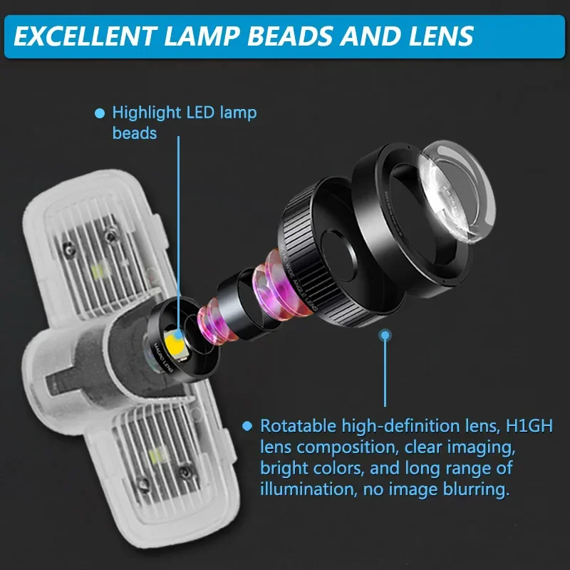 LED Car Door Interior Ghost Shadow Welcome Warning Light For Honda Accord 7Th 8Th Crosstour Pilot Accessories
