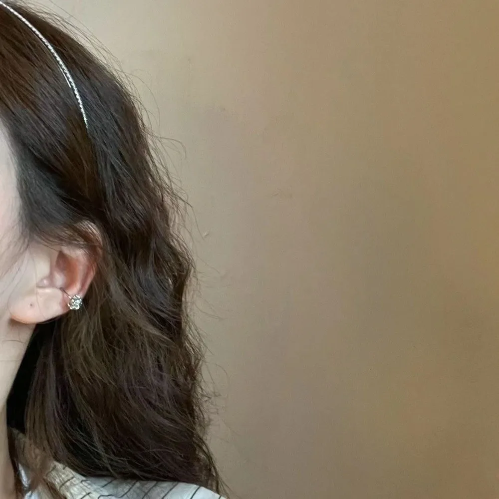 Simple Shiny Rhinestone Hair Hoop Sparkling Minimalist Style Thin Headband Korean Style Cool Hair Accessories Party