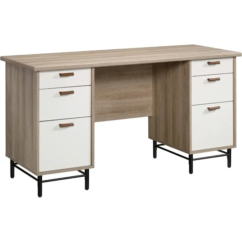 

Executive Desk, L: 56.3" x W: 22.13" x H: 29.53", Sky Oak Finish