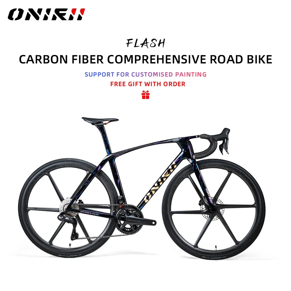 

Комплексный шоссейный велосипед ONIRII FLASH Carbon с электронной группой 8170 7170 Di2, руль, гидравлический тормоз, скрытая рама троса