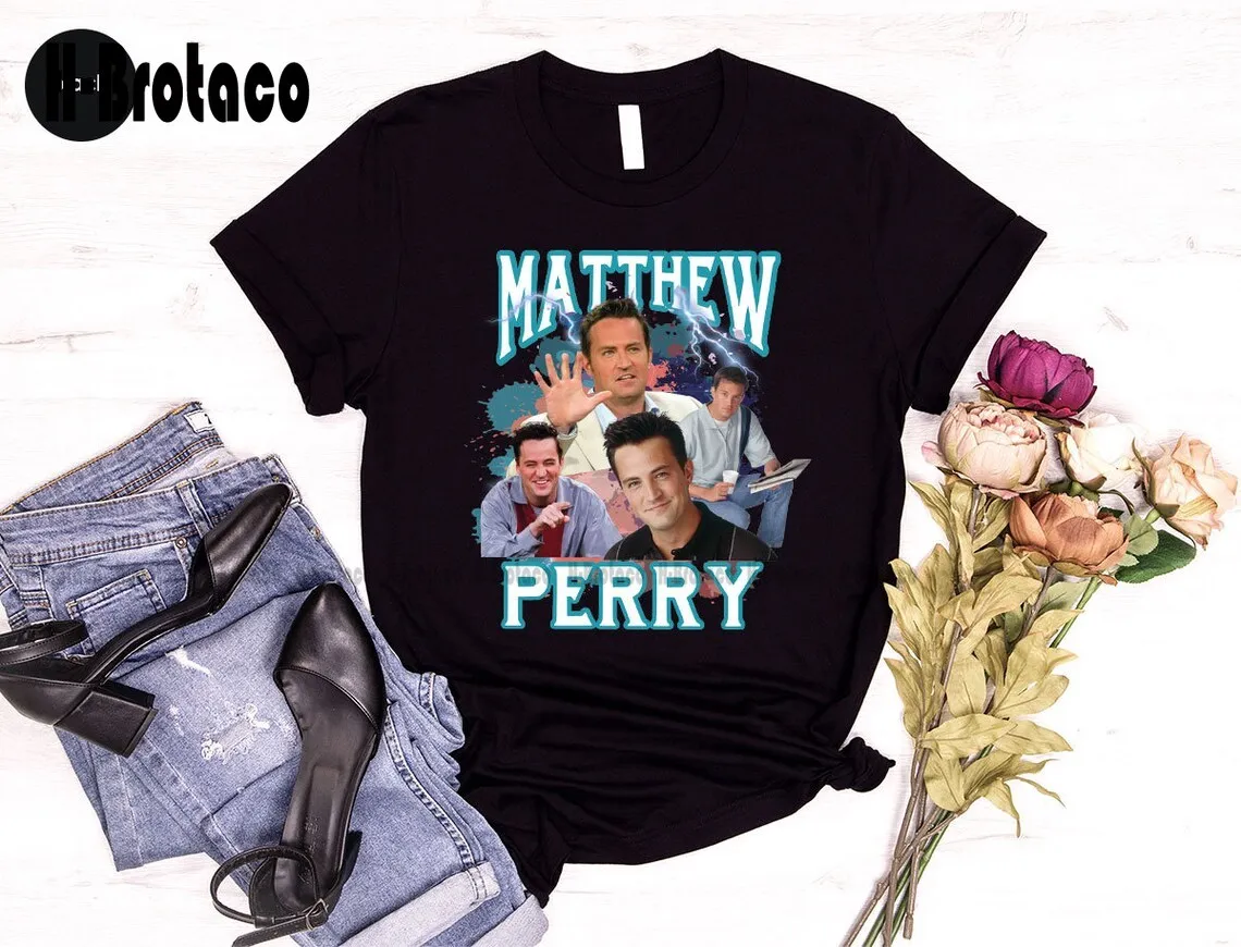 Matthew Perry Shirts, Retro Chandler Bing T-Shirt, Friends Series Tees mens golf shirts Custom Gift Xs-5Xl Streetwear