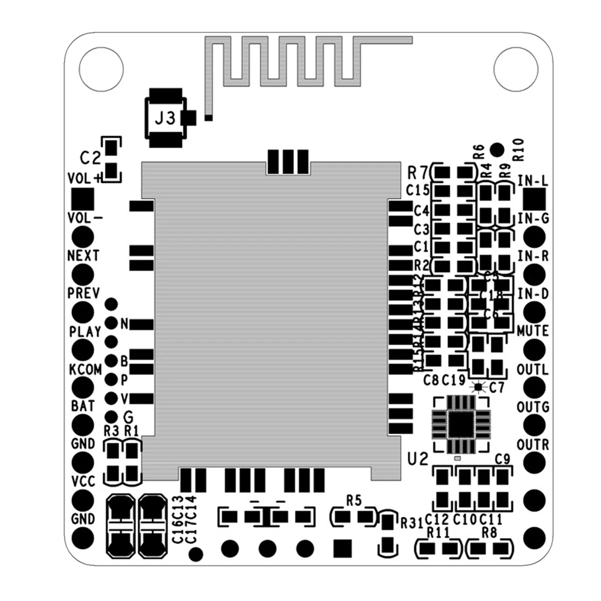 Módulo de entrada de Audio QCC3031 APTXHD, placa receptora HiFi con Bluetooth 5,0 sin pérdidas para auriculares BT, sin DC 3,3-4,2 V