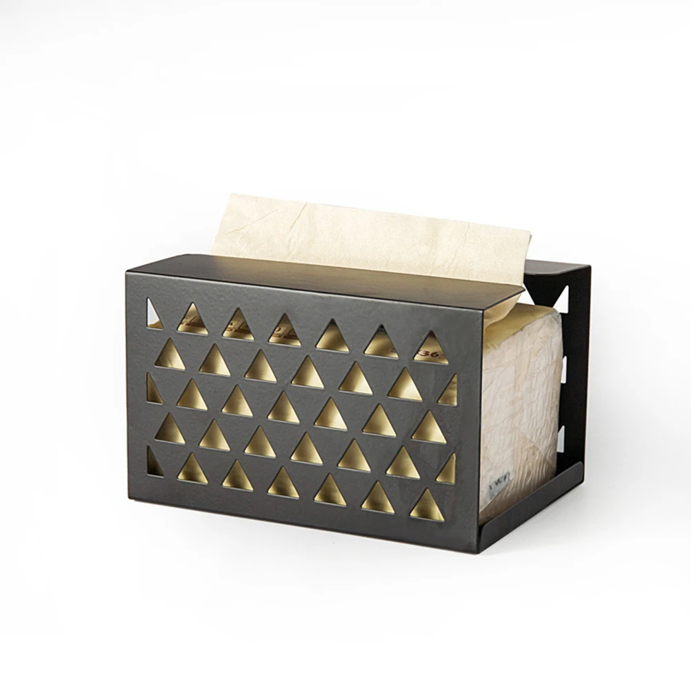

1 pc Iron Art Tissue Box Sturdy Hollow Metal Paper Holder For Home Office Hotel Decor Napkin Storage Container Towel