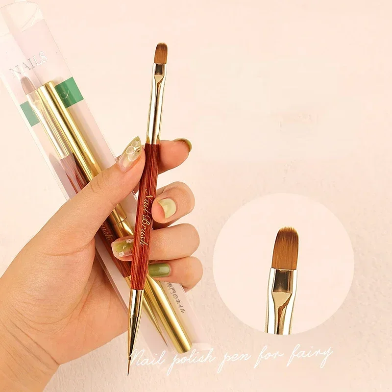 New Nail Art Brushes Dual-ended Acrylic Nail Brush  Gel Nail Polish Liner Flower Painting Drawing Manicure Tools Brushes