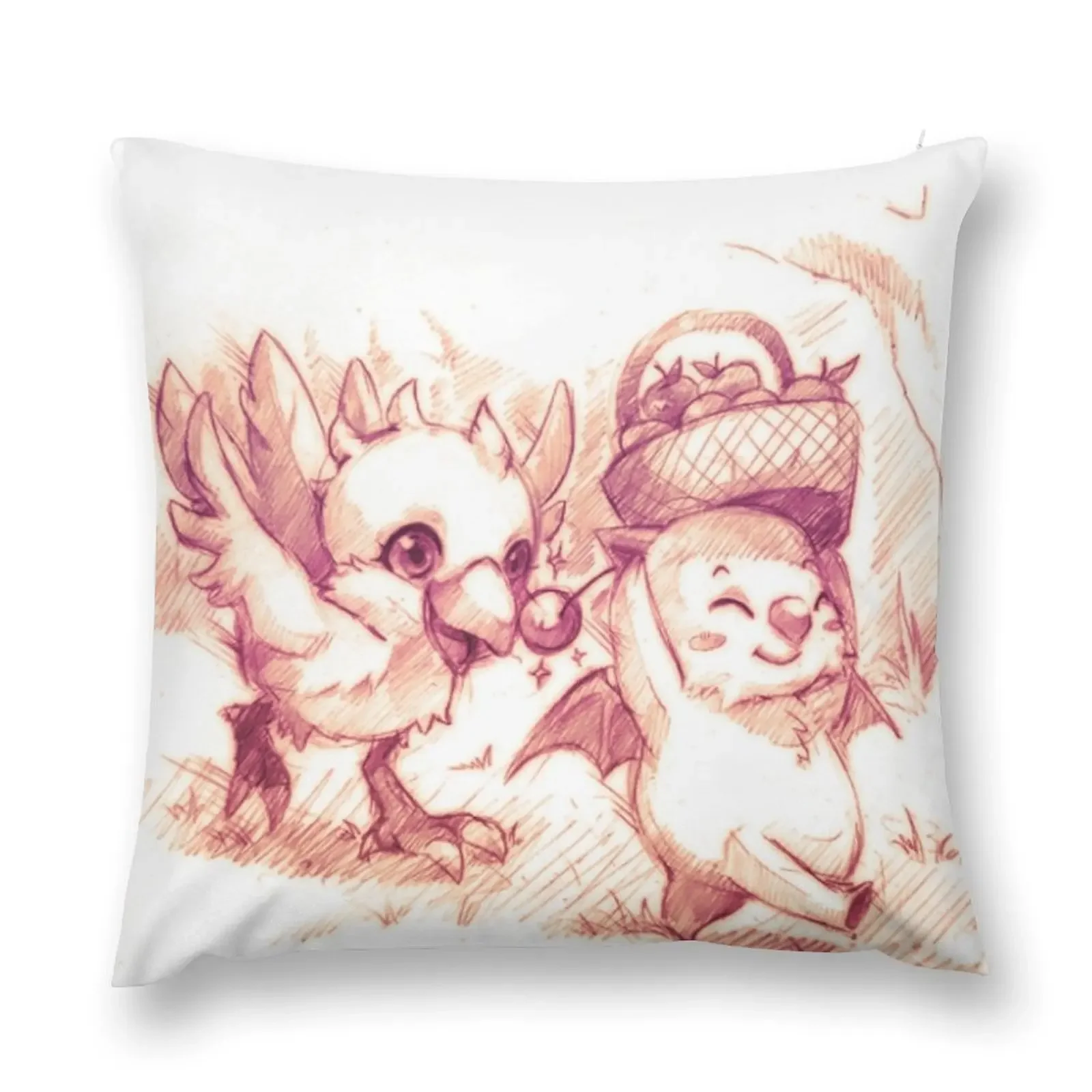 

Chocobo & Moguri Throw Pillow Pillow Covers Decorative New year Throw Pillow Decorative pillowcase