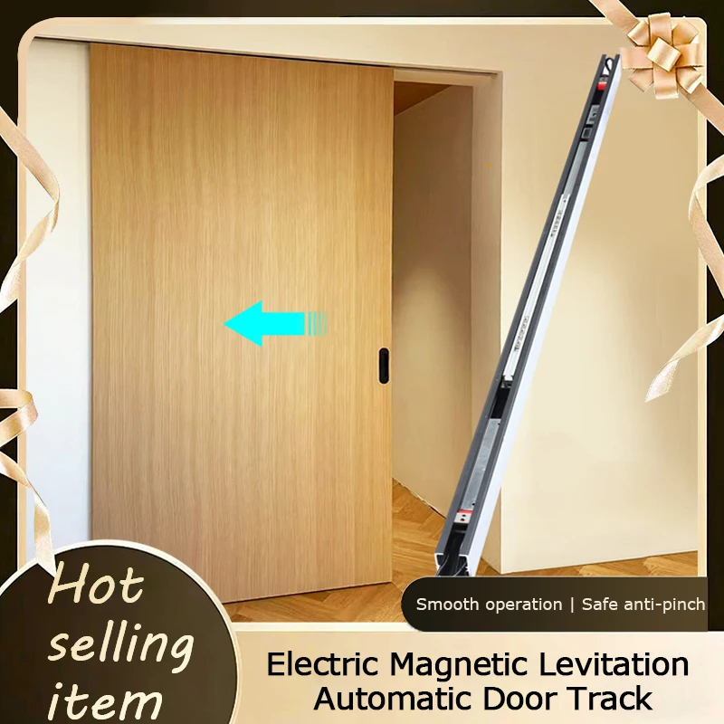 

Complete Set Smart Electric Magnetic Levitation Automatic Door Track Home Use Sensor Hanging Rail Single Open Hardware Kit