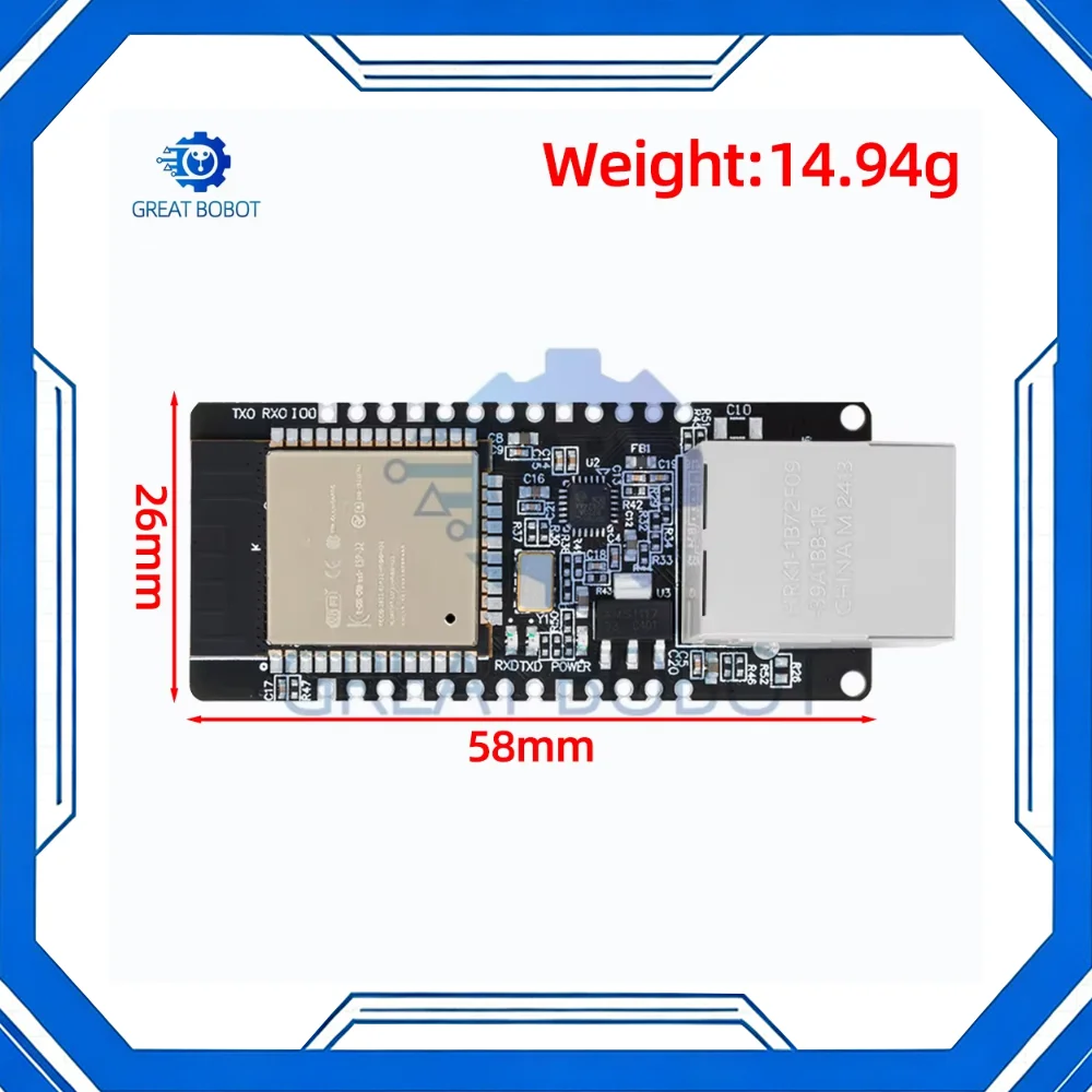 WT32-ETH01 Embedded Serial Port Networking Ethernet Bluetooth WiFi Combo Gateway MCU ESP32 Wireless Module Board