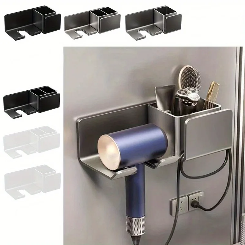 

Hair Dryer Holder with Storage Box Blower Support Hairdryer Organizer Multifunctional Shaver Hair Dryer Stand Straightener Stand