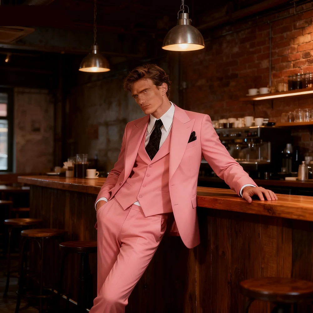 

Ternos Masculos with Lapela Breasted for Men, Ladies' Cigarettes, Red and Brown Breasted, Smoking De Case, Christmas, 3 PCs