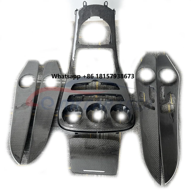 

For Mercedes Benz W205 with Clock Version Carbon Fiber Instrument Panel Interior Automotive Trim Replacement Door Cover Dash