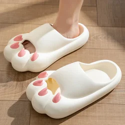 Women's Kawaii Cat Claw Design Slides, Lightweight Closed Toe Slip On Shoes, Women's Casual Indoor Shoes