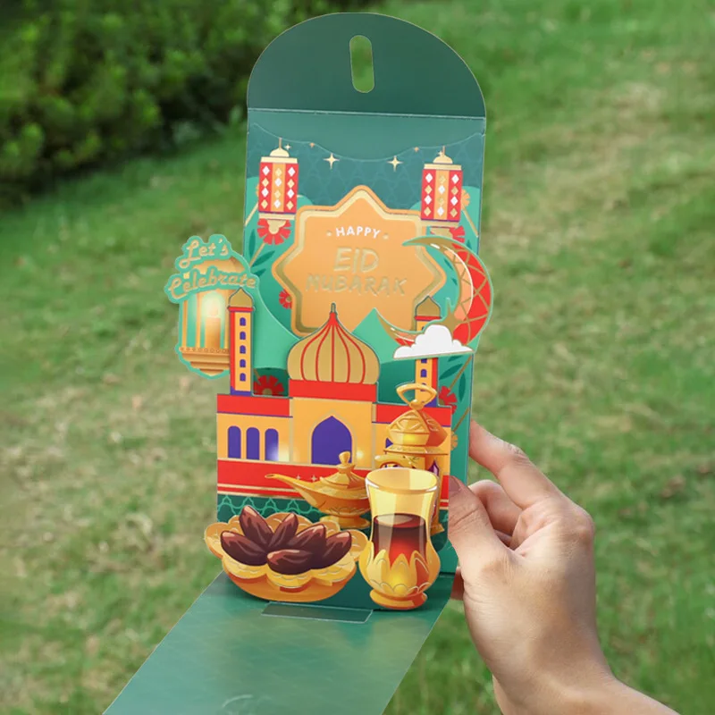 3d ramadan envelopes vermelhos ramadan bênção decoração 2025 verde sorte dinheiro envelopes festival festa presentes eid mubarak suprimentos