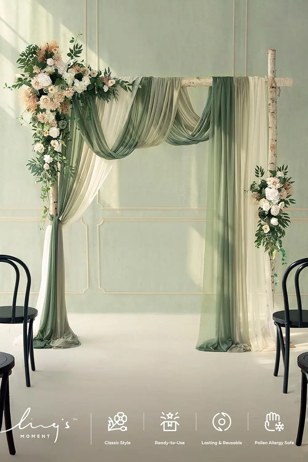 Wedding Arch Flowers, Arbor Decor, 5-Piece Set