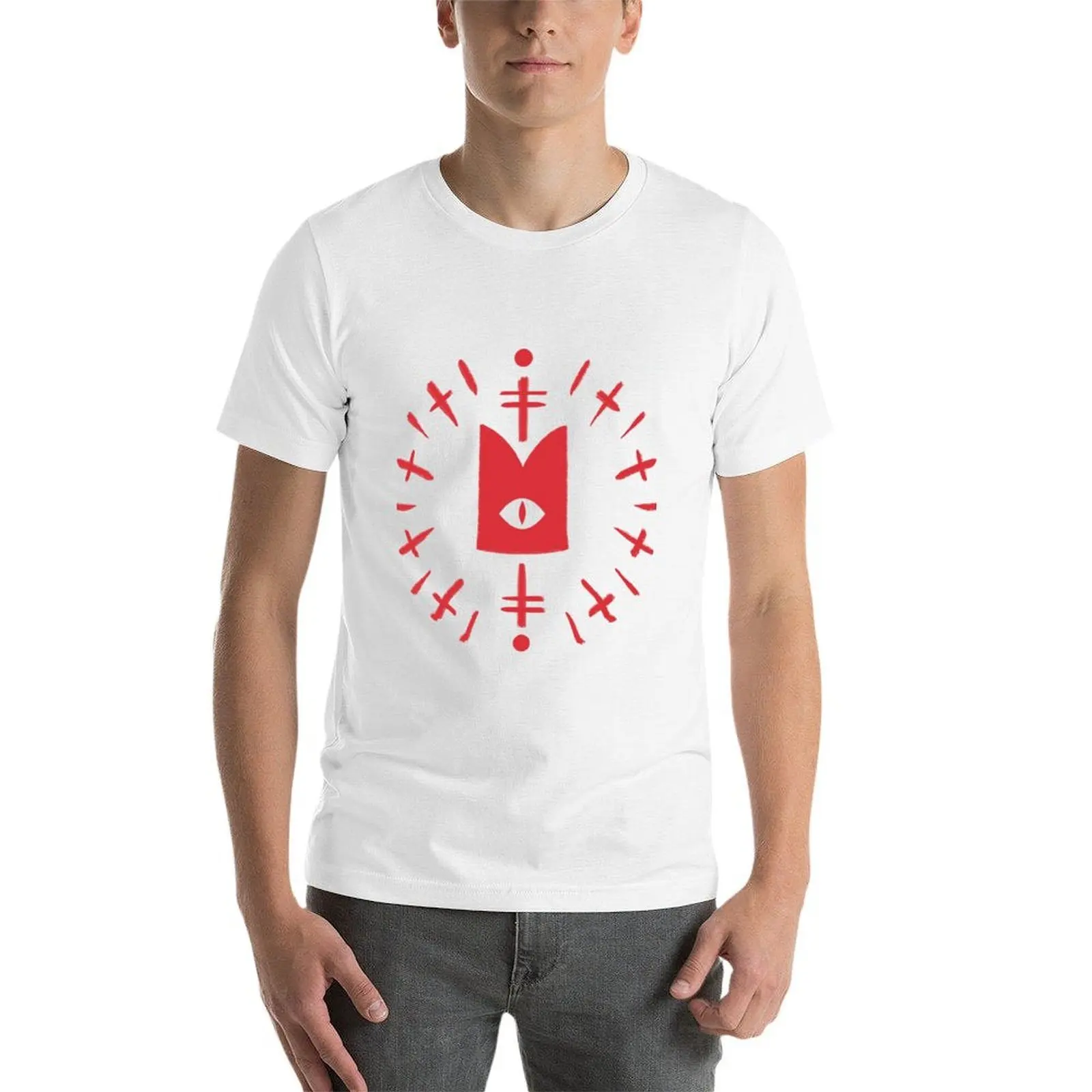 Camiseta Cult of the Lamb Red Crown Icon para homem 100% algodão camiseta essencial