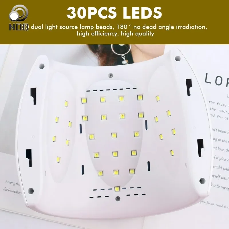 30LED sèche-ongles pour pied 2in1 UV lampe à LED pour sèche-ongles minuterie écran LCD détection infrarouge lampe solaire sèche-ongles outil de manucure