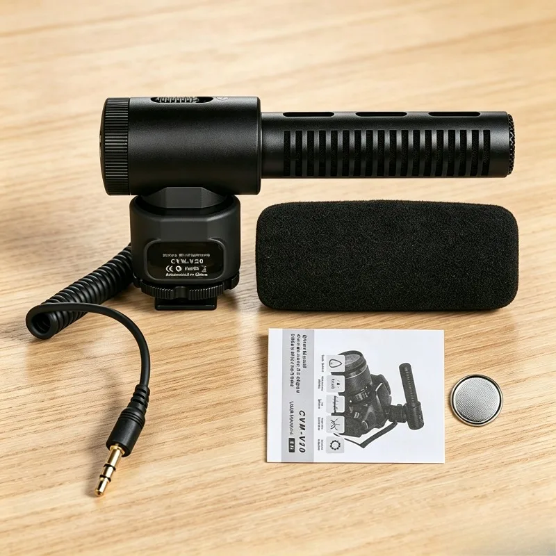 Professional CVM-V20 Cardioid Condenser Shotgun Video Microphone for DSLR Smartphones Camera Recording Interview Vlog