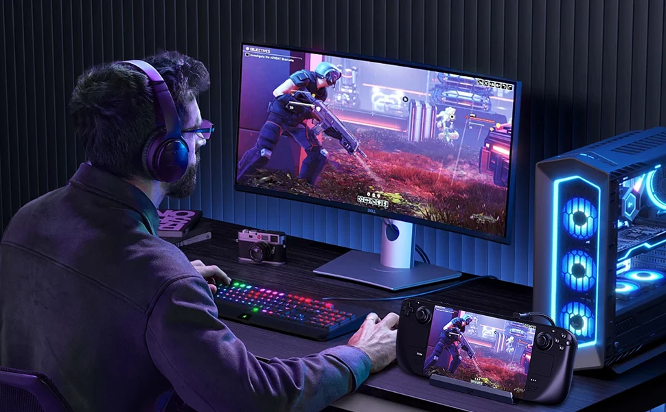 QYFANG Steamdeck آلة الألعاب محطة إرساء قاعدة حامل مروحة محمول متوافق مع مفتاح rog 2 #4