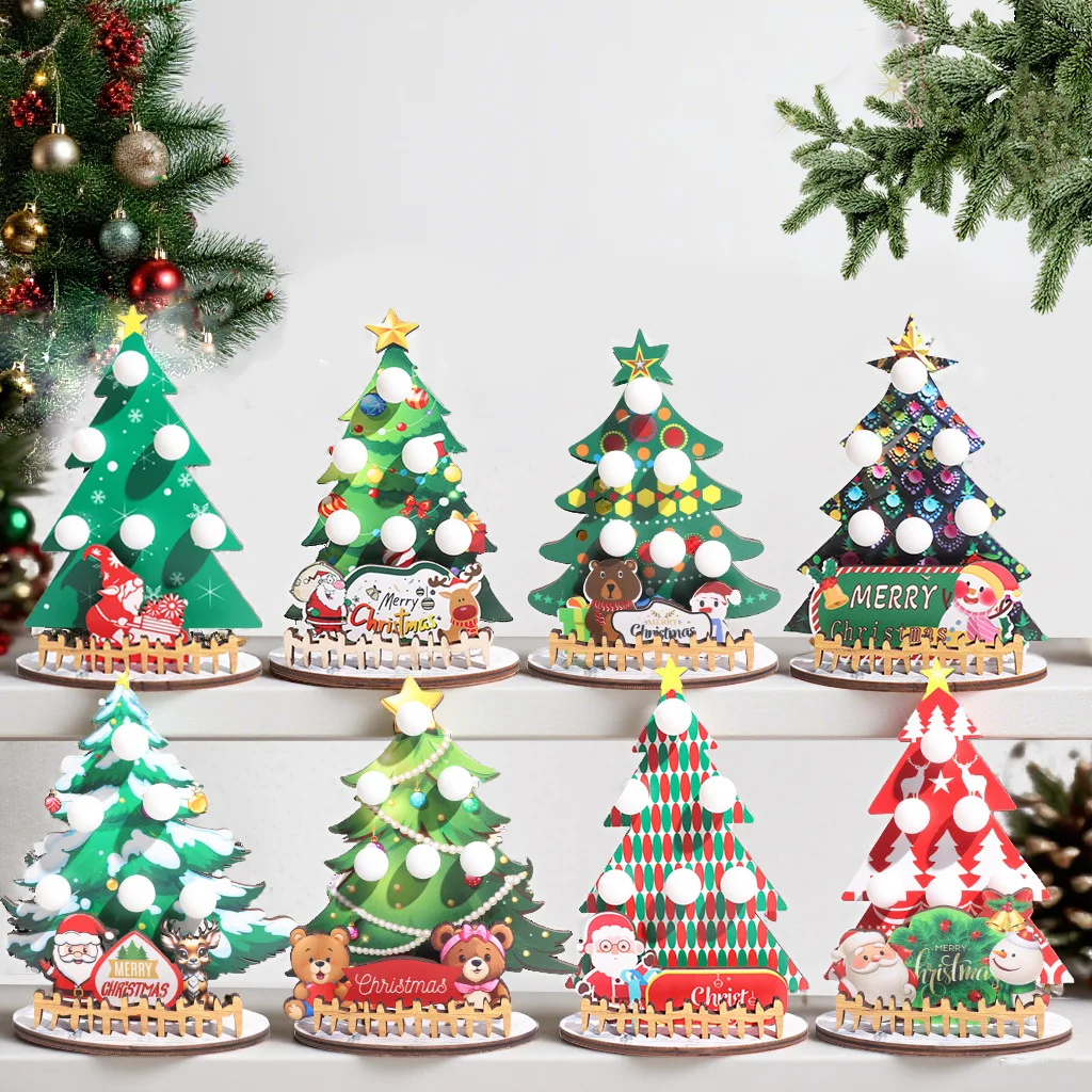 

Christmas Lights Christmas Trees Desktop Decorations Home Light Bulb Decor Festive Wooden Creations Snowmen Reindeer DIY Gift