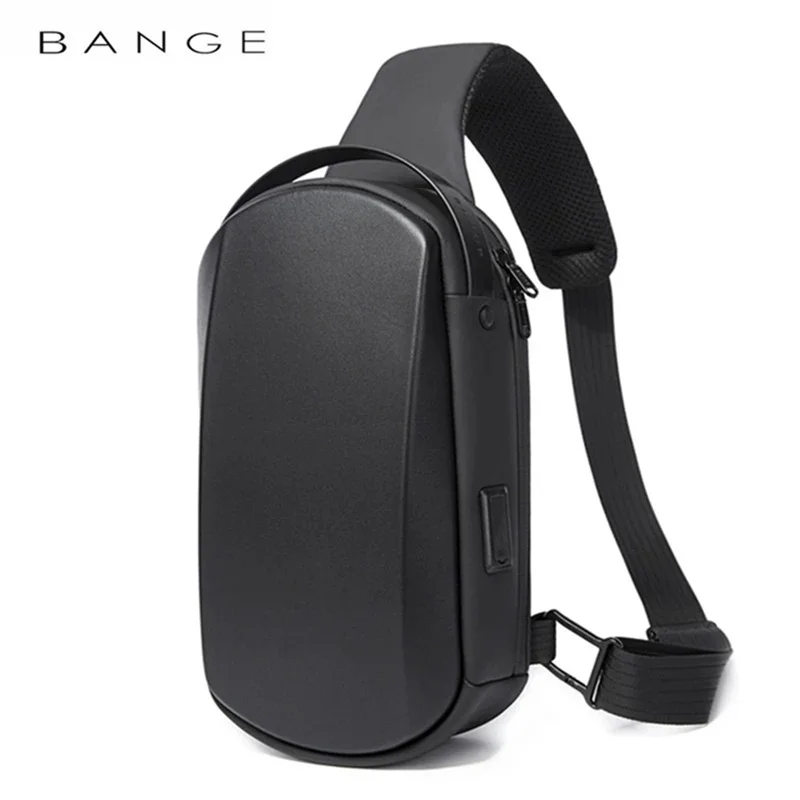 BANGE Multifunction USB Crossbody Bag Shoulder Bag Man TPU Waterproof Travel Sling Messenger Pack Chest bag