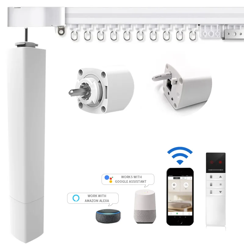 Smart Home Automatic Curtain, WiFi/Zigbee ，APP Control, Battery Powered Electric Track Curtain Motor