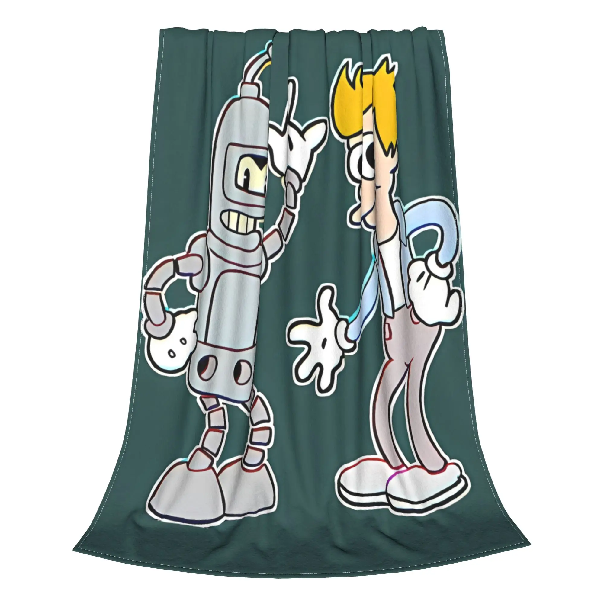1PC Home Cute Room Decor BENDER AND FRY Blanket Throw Blanket Futurama Novelty Warm Blanket All Season