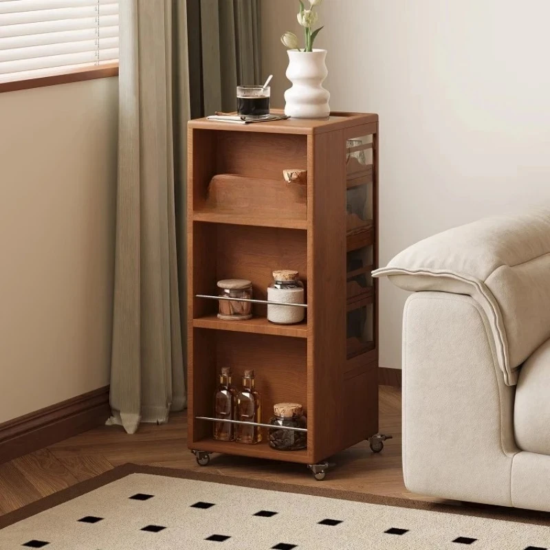 

Zz antique printed tea set storage cabinet living room sofa solid wood edge storage cabinet