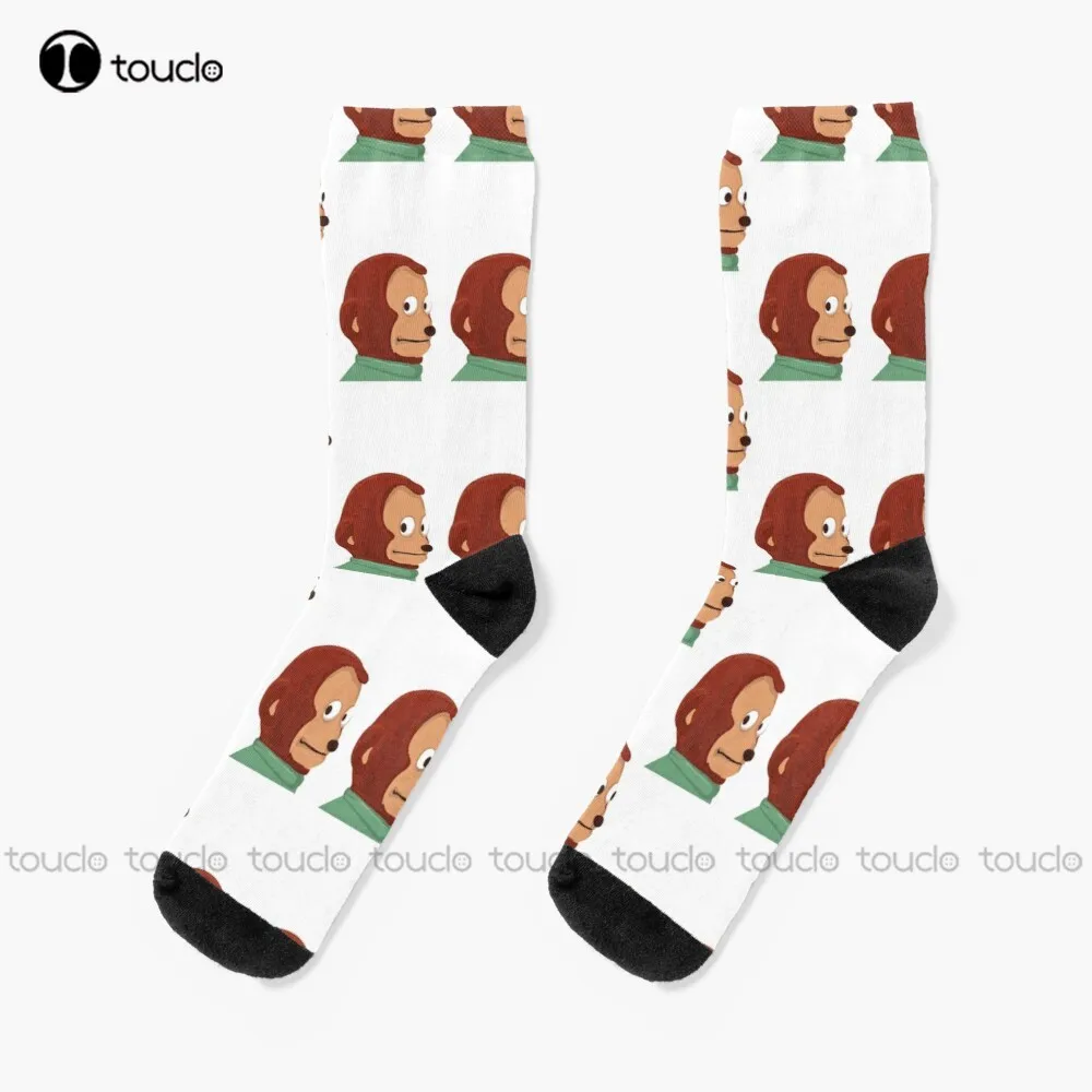 

Awkward Look Monkey Puppet Meme Socks Womens Black Socks 360° Digital Print Unisex Adult Teen Youth Socks Personalized Custom